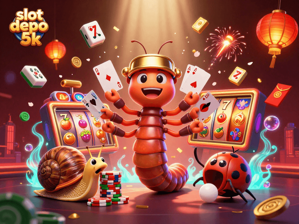 Engage in thrilling gameplay with slot depo 5k featuring animated characters and casino elements.