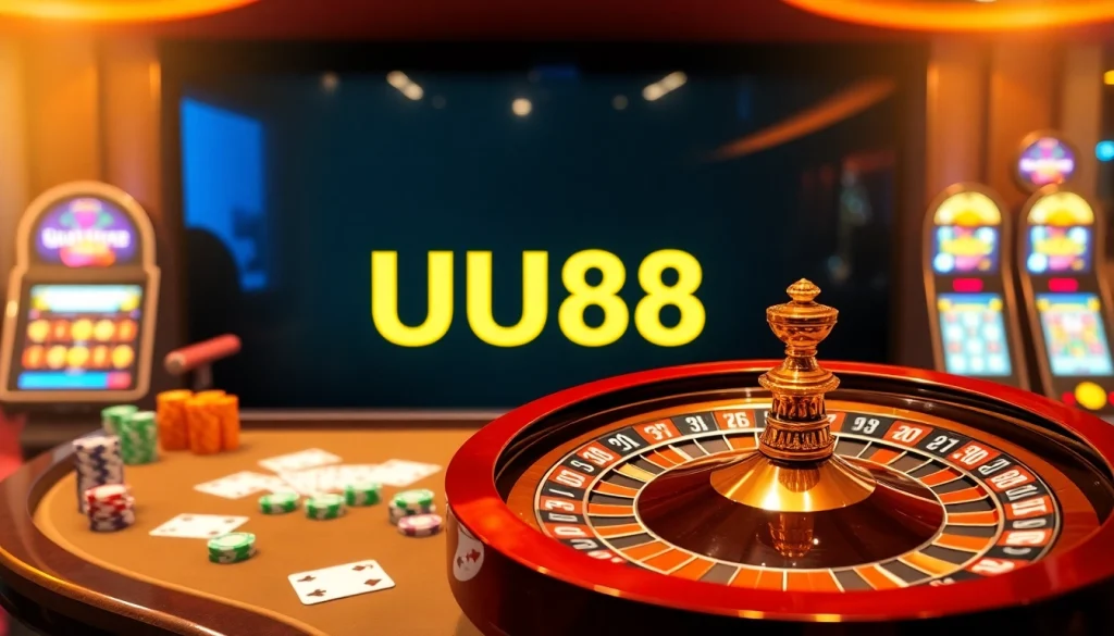 Experience the excitement of gambling at UU88 with vibrant casino visuals.