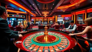 Players celebrating their wins at a casino table, highlighting the thrill of gambling at https://gg88.black/.