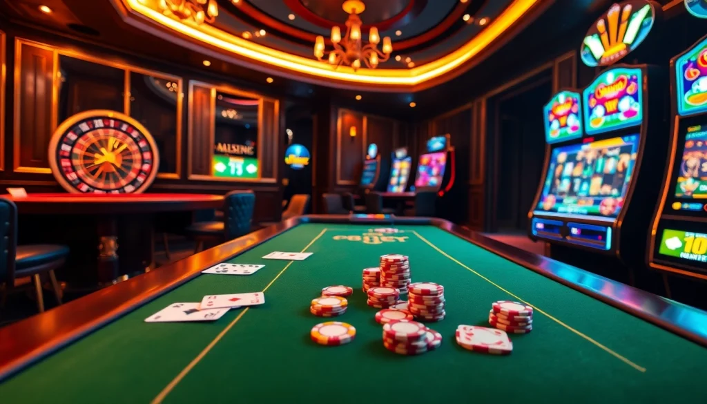 Experience the thrill of winning at f8bet.com with poker chips and cards in an upscale casino setting.