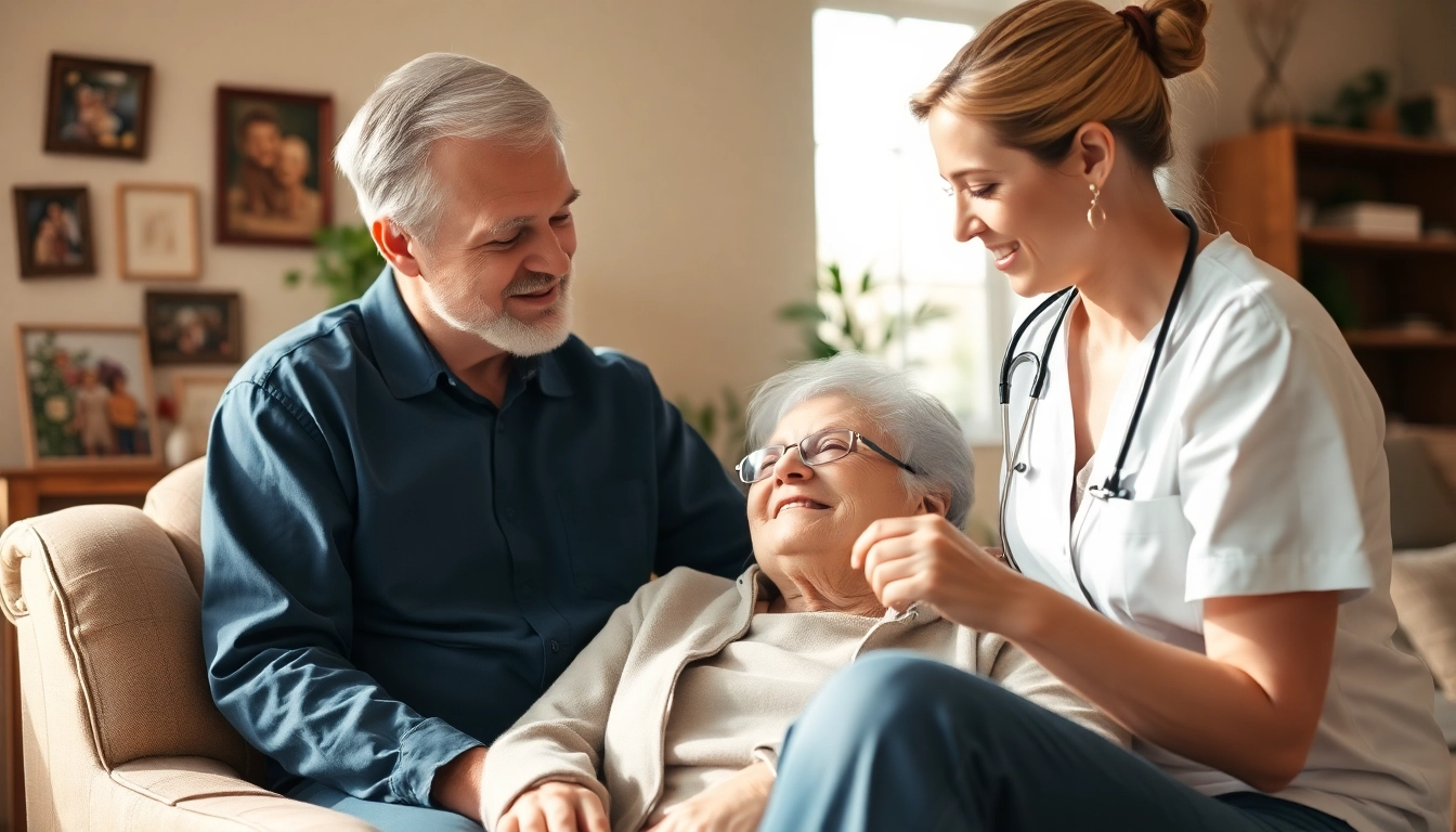 Engaging caregiver providing senior home care austin in a warm, inviting setting.