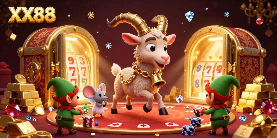 Experience the thrilling world of XX88 with a lively casino illustration featuring festive characters and dynamic gaming elements.