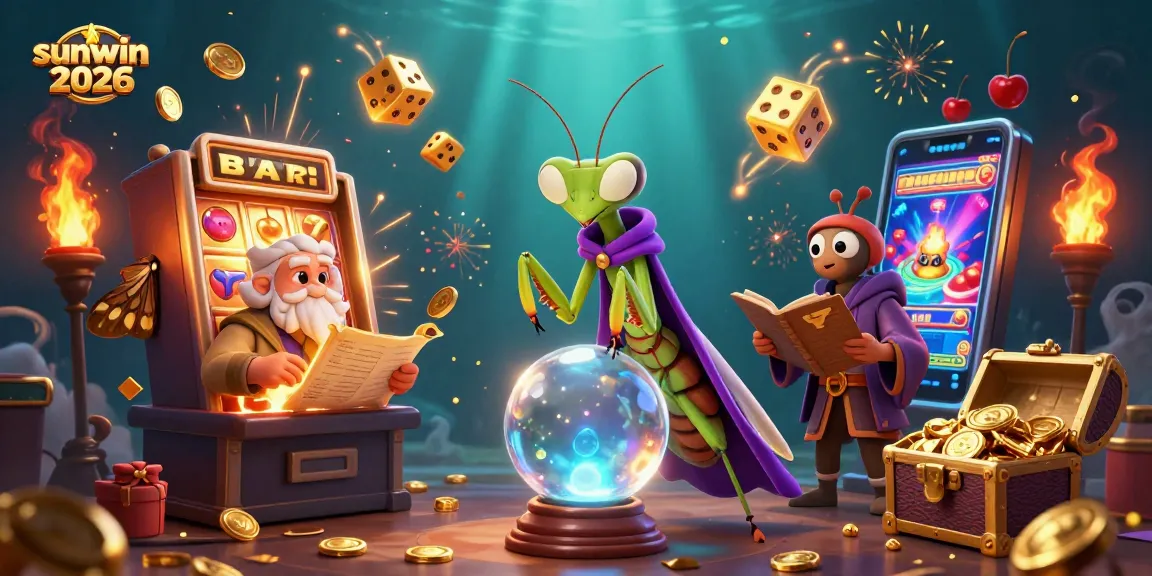 Experience the thrill of sunwin 2026 with a vibrant casino scene featuring fortune tellers and a jackpot explosion.